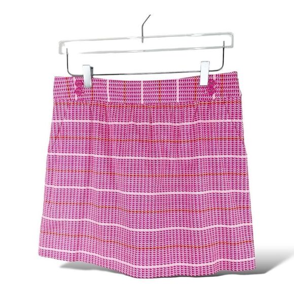 Vineyard Vines Cotton Blend Whale Stripe Pink Rhododendron Skirt Sz 6 - Picture 1 of 12